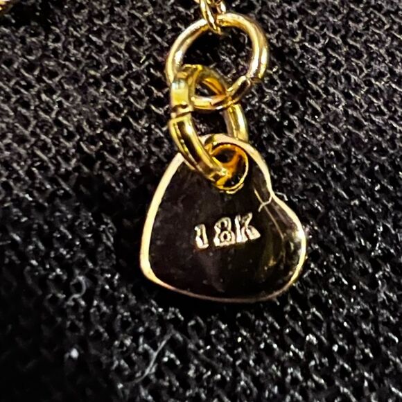 XMAS SALE 18k Stamped Gold Filled Vintage Victorian Crystal Clover Necklace - Picture 5 of 8